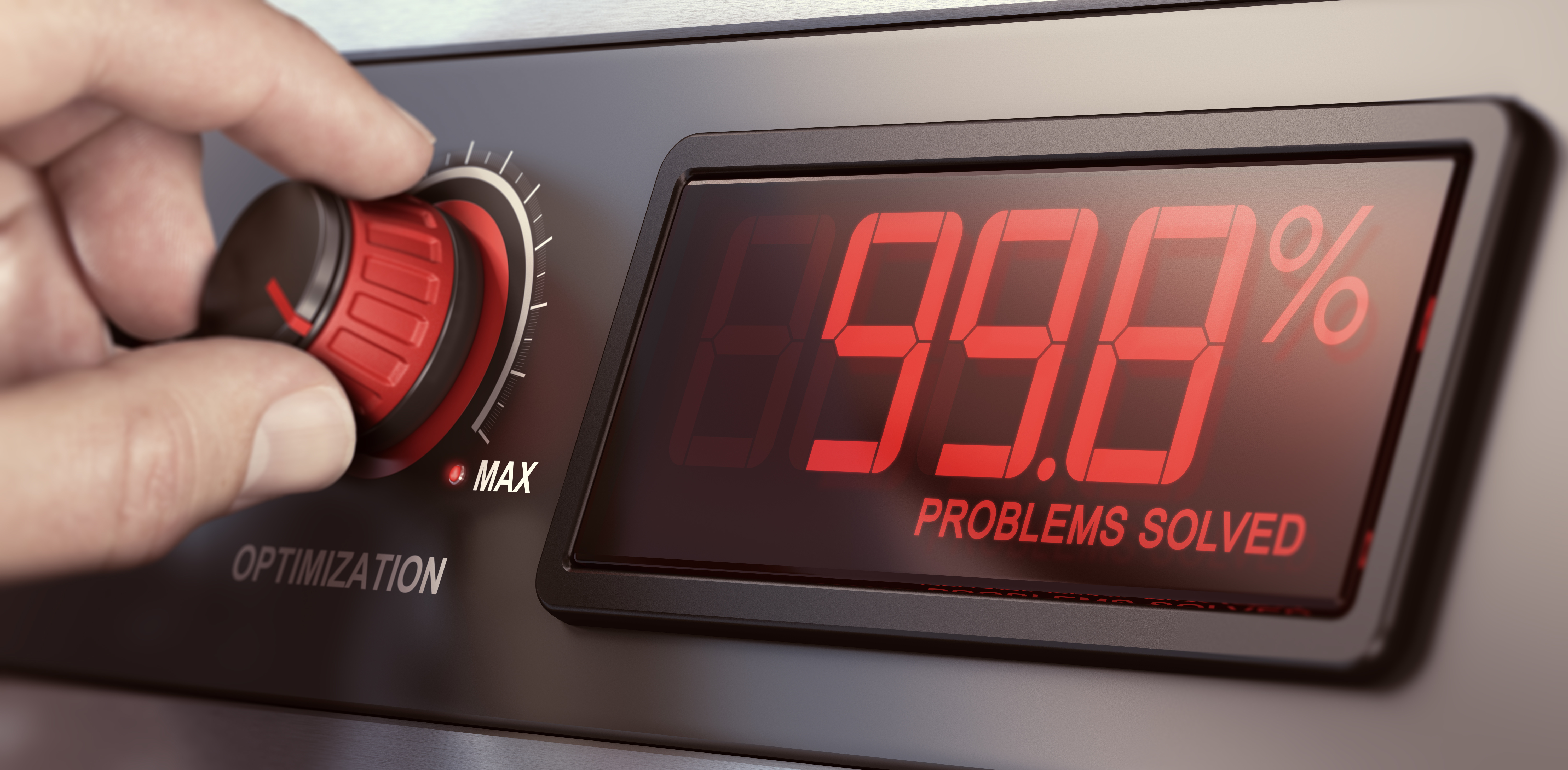 gigitaal display met knop met medling 