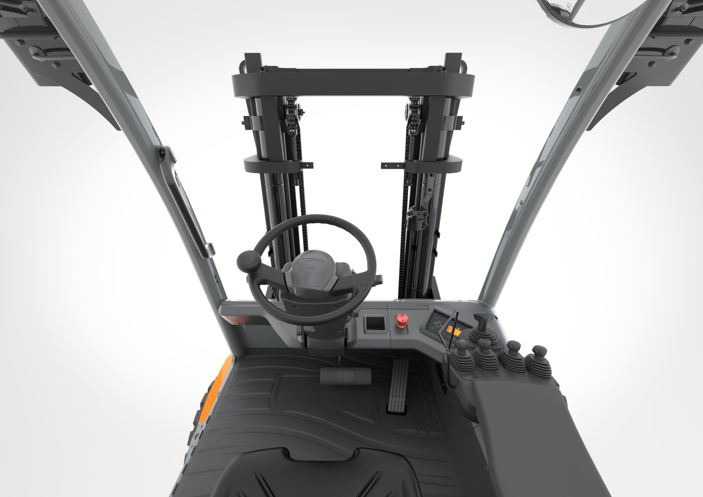 Zicht rondom op een heftruck