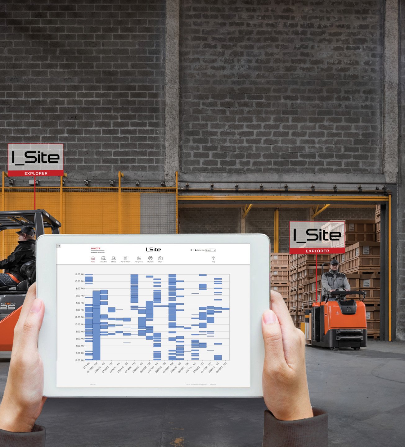 tablet met vlootmanagementsoftware